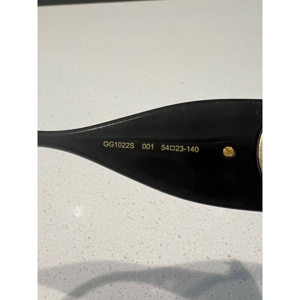Gucci GG1022S 001 Gold Black Grey 54mm Gradient Lens Sunglasses - Picture 9 of 11